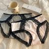 Satin Eyelash Lace Underwear for Women Silk Panties Texture Mulberry Silk Crotch Sexy Breathable Waist
