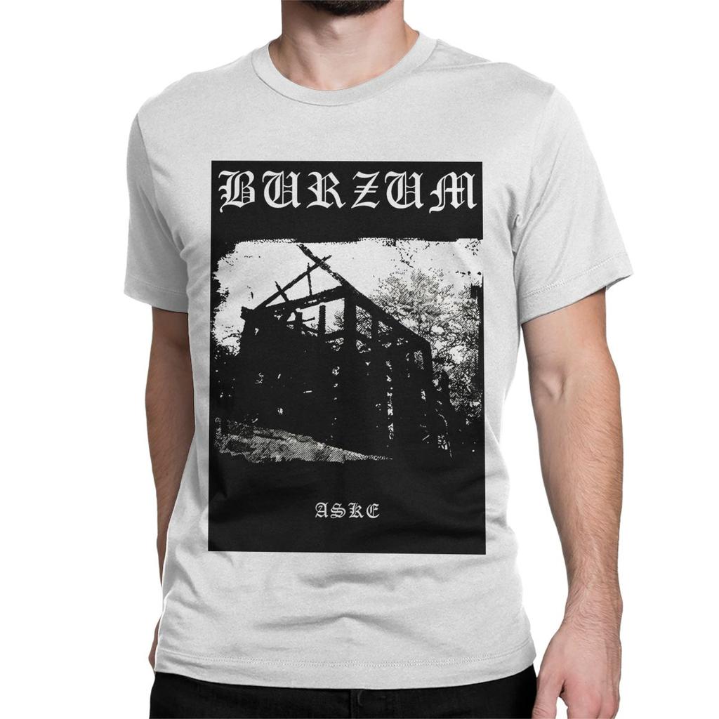 Мужская Женская Футболка Aske Black Metal Rock Новинка Футболки из Чистого Хлопка с Коротким Рукавом Футболка Burzum Круглый Вырез Одежда Большого Размера