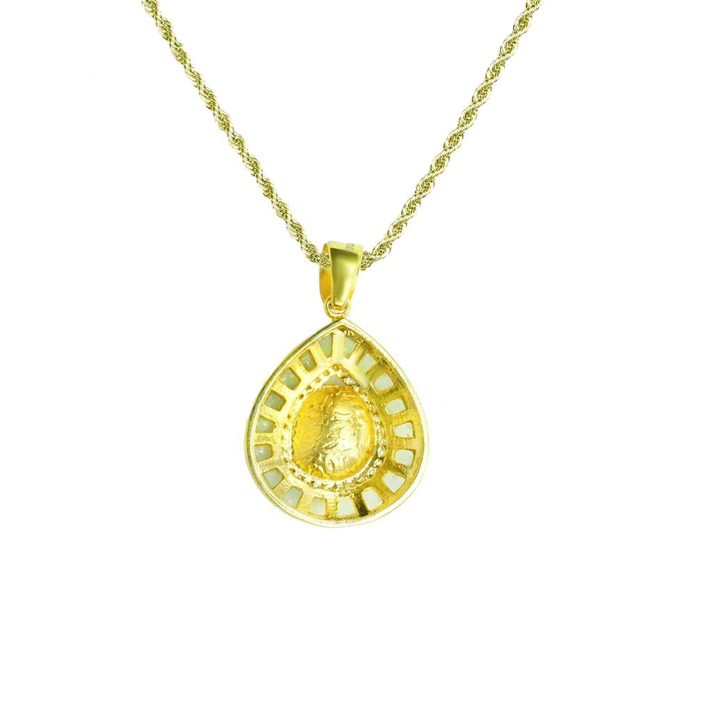 Moissanite Zircon Kundan Pendant Earring Set Gold Plated 925 Sterling Silver Women Jewelry