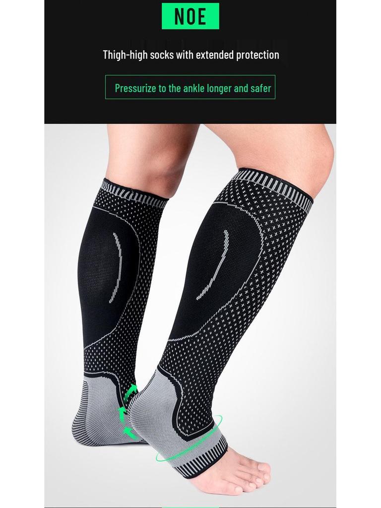 HT020 Breathable Compression Calf Sleeves: Extra Long Support for Basketball, Football, and Hiking