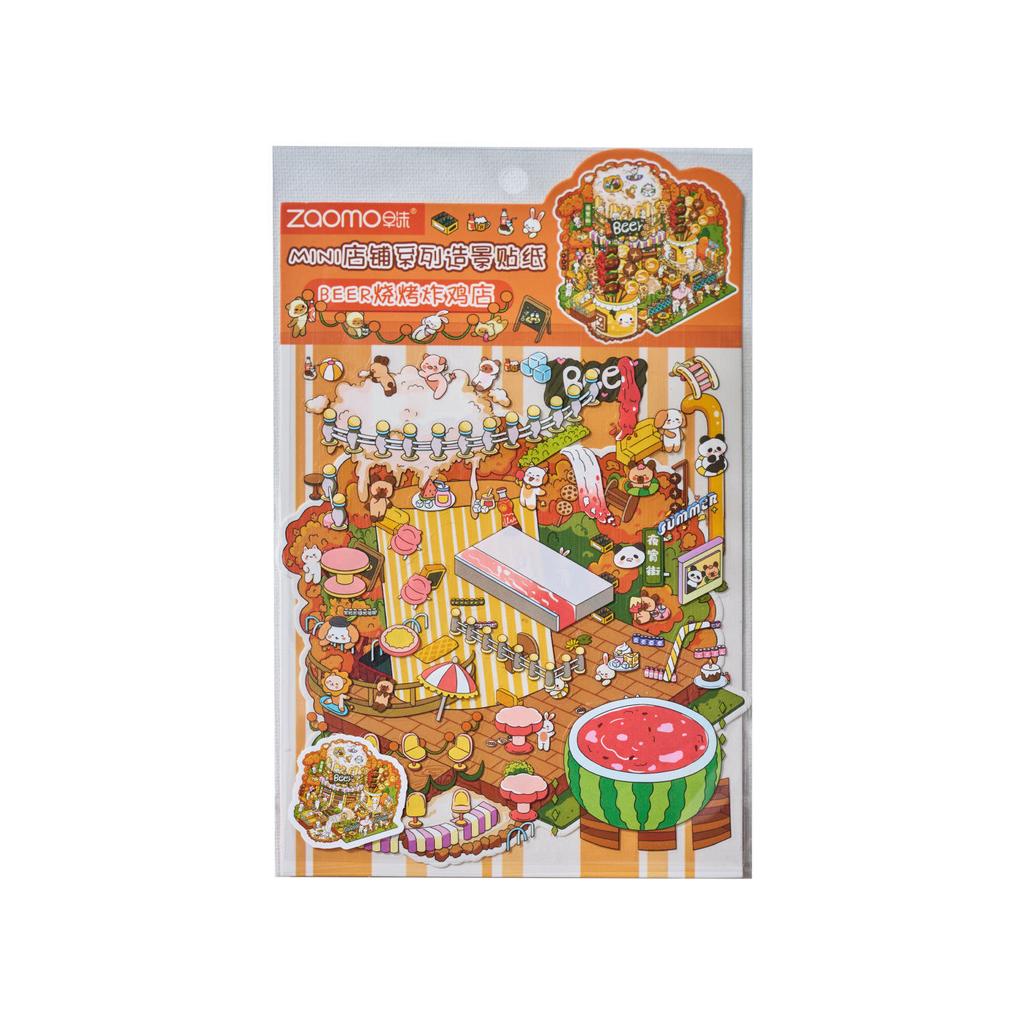 JHM DIY Cozy Little Home House Scene Stickers Quiet Book Reusable 3D Cartoon Scene Stickers for Adults Kids