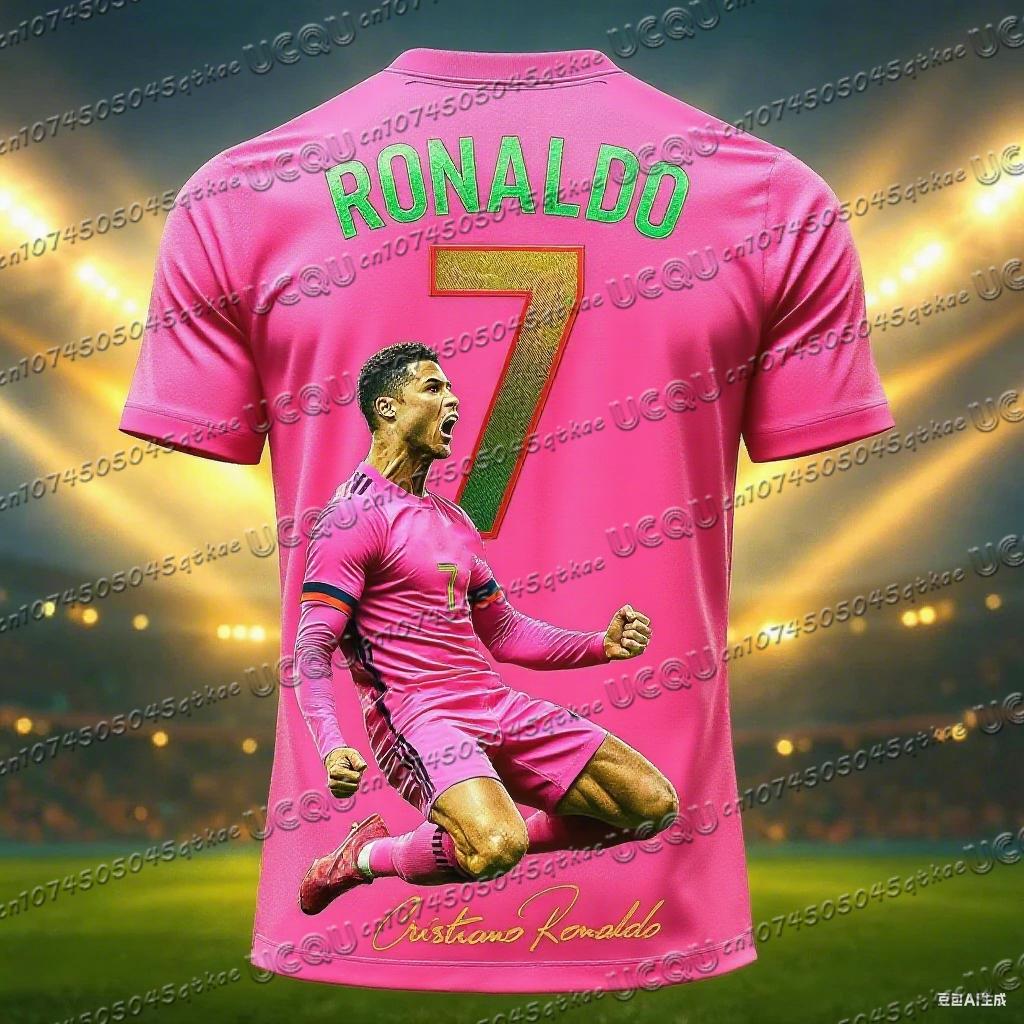 Football Jersey 3d Printed NO.7 Ronaldo Boys Girls Training Kids Sports Breathable Short Sleeve Children's T-shirt