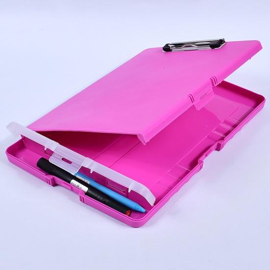 File Folder Organizer with Strong Lock Non-Slip Clips Hanging Holes 3-in-1 Clipboard Pencil Case File