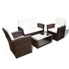 Salon de jardin en résine tressée Marron - VIDAXL - 4 pcs - Mobilier de jardin élégant