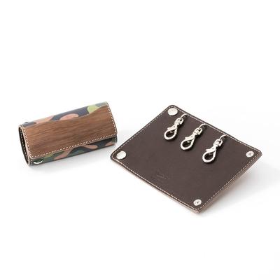 [VARCO REAL WOOD] Чехол для ключей, Футляр для ключей, Чехол для ключей, Мужской и Женский, Натуральная кожа, Сделано в Японии, Военный стиль