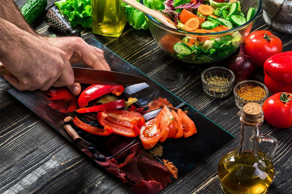 GLASS PLATE CUTTING BOARD 52x30 WINE