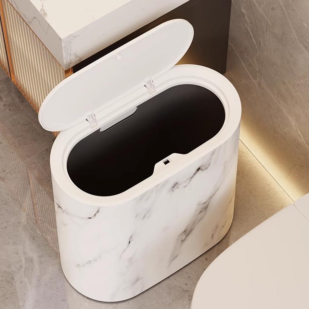 Small Trash Can With Concealed Lid Waste Bin Perfect For Tight Space In Bathroom Or Laundry Room Garbage Can