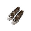 Cowhide version~ Square head retro mesh yarn functional style Mary Jane shoes versatile cross-strap ballet shoes platform casual shoes
