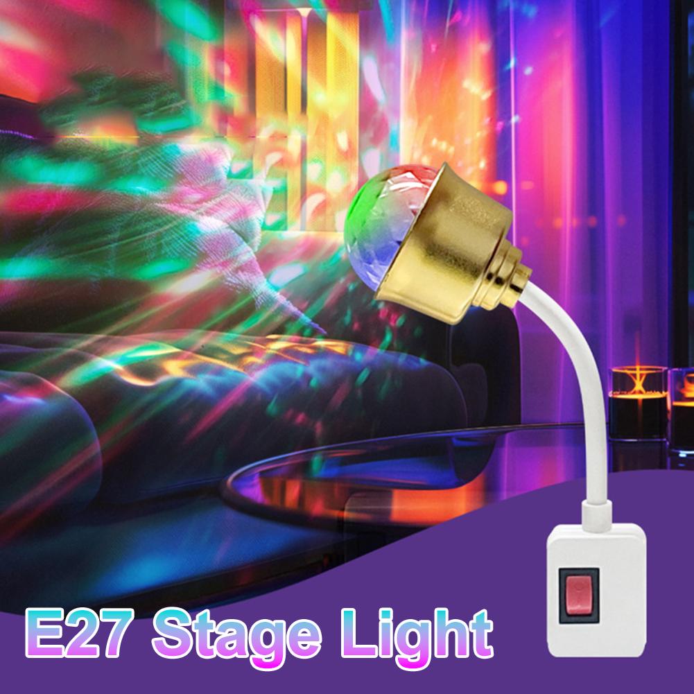 Сценический светильник, красочный маленький волшебный шар, вращающийся светодиодный сценический светильник, лампа для DJ, дискотека, окружающее освещение