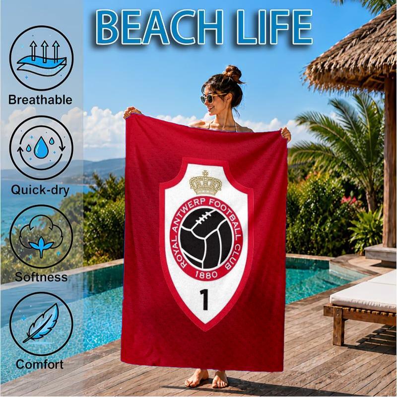 Royal Antwerp Fc Crest Beach Towel, Quick-drying, Easy to Care for, Suitable for Both Fitness and Beach Vacations,Sports Essential
