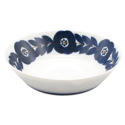 Aito Manufacturing [Blossom Blossom] Сервировочная тарелка Маленькая миска Миска S Прибл.. 15см Легкий голубой контейнер для цветов Темно-синий Мино Яки Микроволновая печь