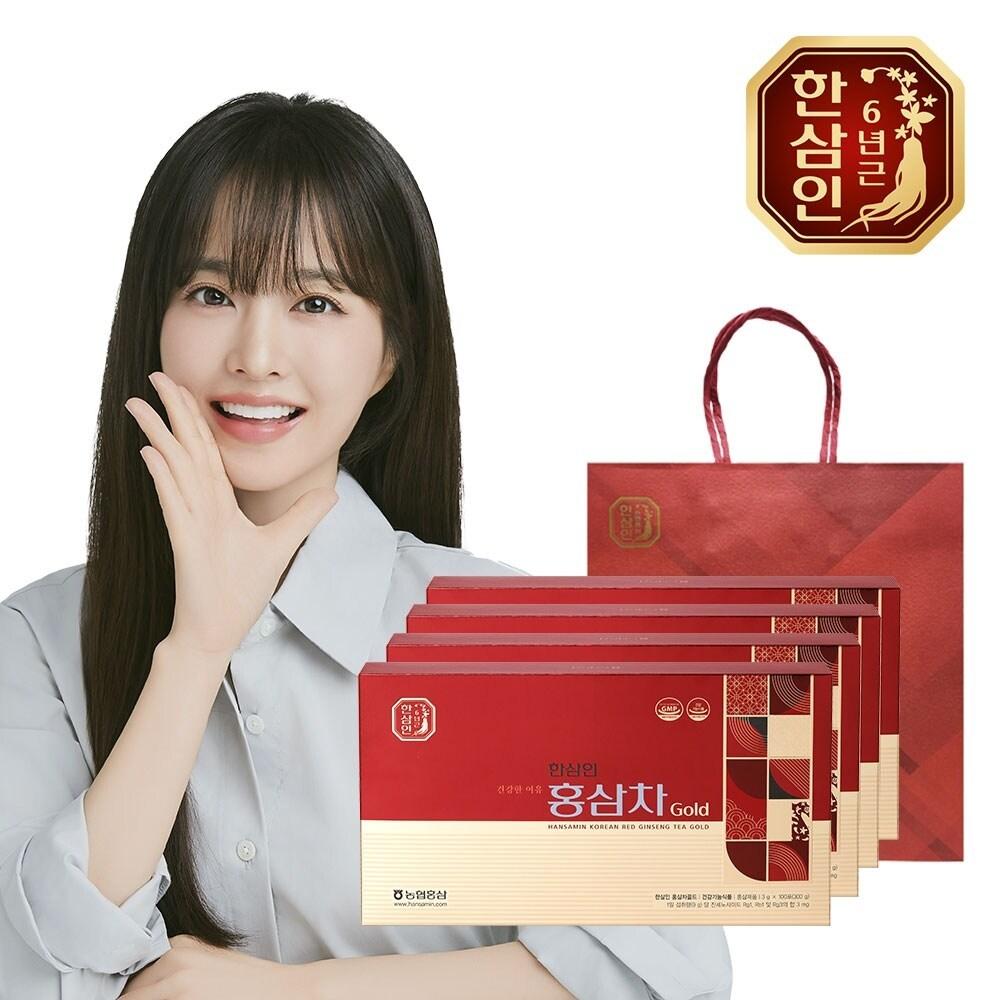 Hansamin Red Ginseng Tea Gold 3g 100 packets, 4 sets, 100 servings