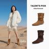 Women's Retro Pointed Toe Slouch Boots - 2025 Autumn/Winter Western Cowboy Martin Style Ankle Boots, British Casual Versatile.