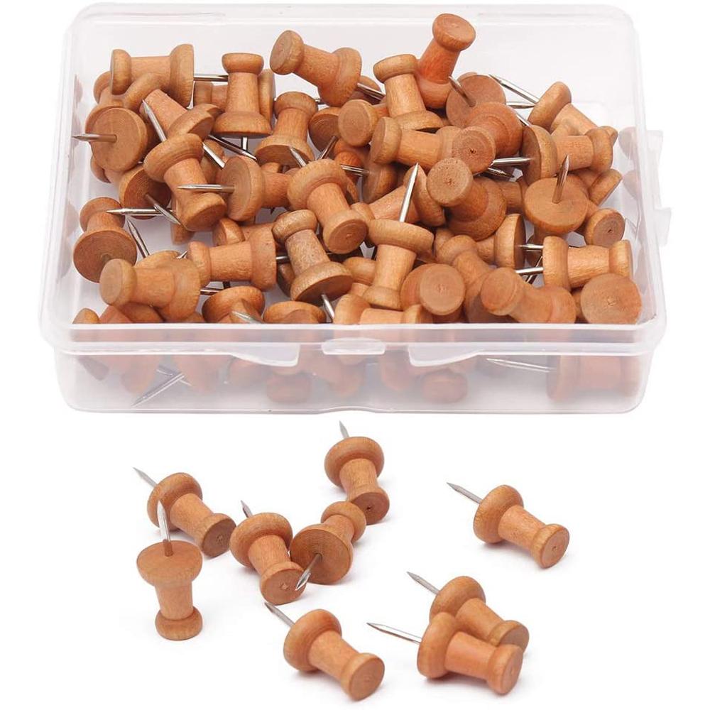 Tool Wall Studs for Photos Foam Boards Wooden Push Pins Thumbtack Pins Map Tacks Map Markers