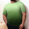 Men Gradient Color T-Shirt Short Sleeve Round Neck Summer Top Plus Size Urban Style Loose Tee Shirt for Daily Wear Party Office Beach