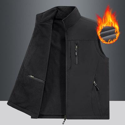 Новый осенне-зимний мужской жилет, повседневный жилет, куртка, двусторонняя одежда, флис, плотнее
