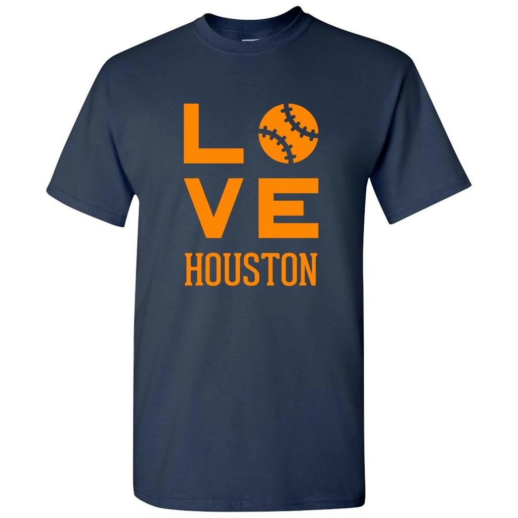 Houston Love Baseball League Team Pride Hometown Majors T Shirt - Navy