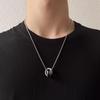 Double Ring Shape Cross Necklaces Gold Cross Cross Pendant Korean Fashion Clavicle Chains  Men Boys