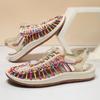 Fashion Summer Men Sandals Fashion Handmade Weaving Design Beach Sandals Breathable Casual Flat Outdoor Couples Sandals Size