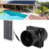 6in Solar Powered Exhaust Fan, ABS Solar Panel Powered Fan Kit, Solar Exhaust Vent Fan Ventilator for Round Pipe for Pet House Chicken Coop RV