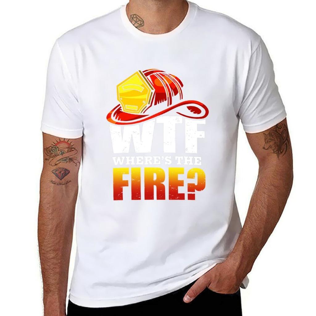 Wheres The Fire Fireunisex Firefighter Tshirt Casual Everyday Short Sleeve Tshirt