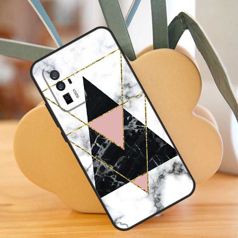 Геометрический мраморный чехол для POCO F6 Pro X6 X5 X3 F3 F5 M6 M5s Xiaomi 13T Pro 11T 12T 12 13 Lite 14 Ultra