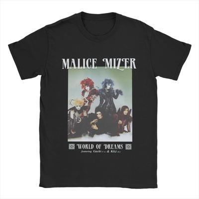Malice Mizer   Мужская футболка   Японская рок-группа   Crazy Tees Футболка с коротким рукавом и круглым вырезом 100% хлопок Идея подарка Одежда