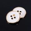 10PCS Zinc Alloy Buttons 4-Holes Buttons Black/Gold Fashion Round Zippers Leisure Clothes Shirt Overcoat Buttons