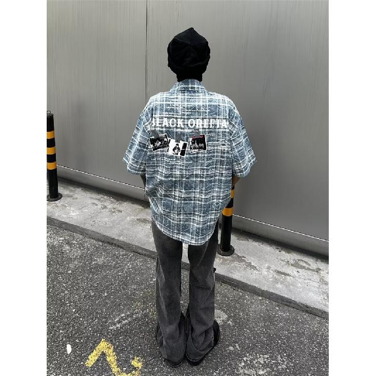 Летняя новая повседневная рубашка с рукавами пять четвертей, свободная рубашка большого размера с короткими рукавами для мужчин и женщин