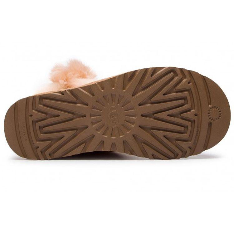 UGG Теплые, удобные, короткие, зимние сапоги из овчины в стиле ретро, женские сапоги цвета каштан 1101039-ARY