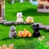 Cartoon Kawaii Resin Cat Miniature Figurine Cute  Small Ornament Creative Diy Home Decorations Accessories Kids Gifts