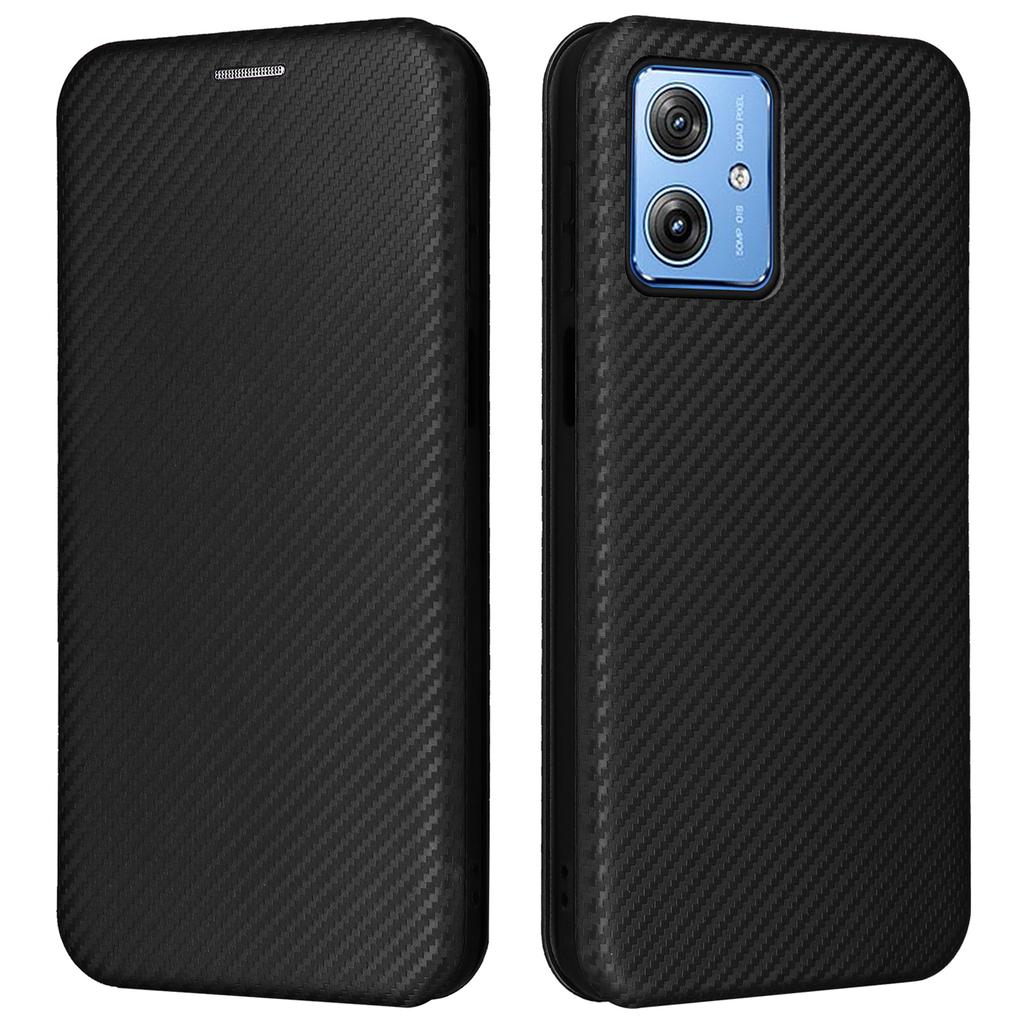 Для Motorola Moto G64 5G Чехол Кожаный чехол с текстурой углеродного волокна со слотом для карт