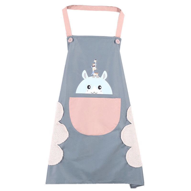 Waterproof Cartoon Apron with Large Pocket - Unisex, Oil & Stain Resistant