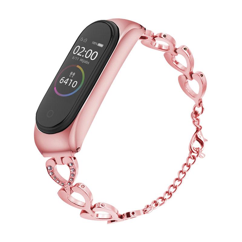 Ремешок для Mi Band 3 4 5 6 7 из нержавеющей стали Xiaomi Mi 6 5 4 3 Регулируемый ремешок для часов Браслет на запястье Аксессуары для умных часов для женщины, жены, дочери