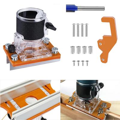 Деревообрабатывающий фрезерный станок База 2 в 1 Пальцевая пазовая скоба для шкафа и гардероба Совместима с кромочными фрезерами с внутренним диаметром 65 мм