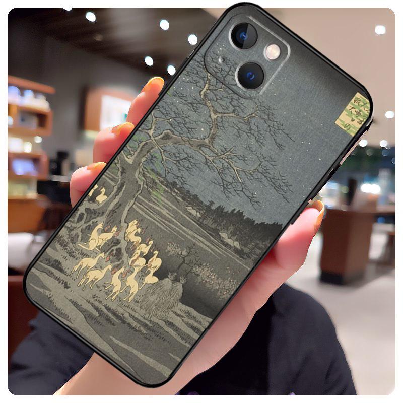 Японский чехол в стиле Укиё-э для iPhone 17 Pro Max 15 14 13 11 12 16 Pro Max mini 15 16 Plus 16e 17 Air Чехол для телефона