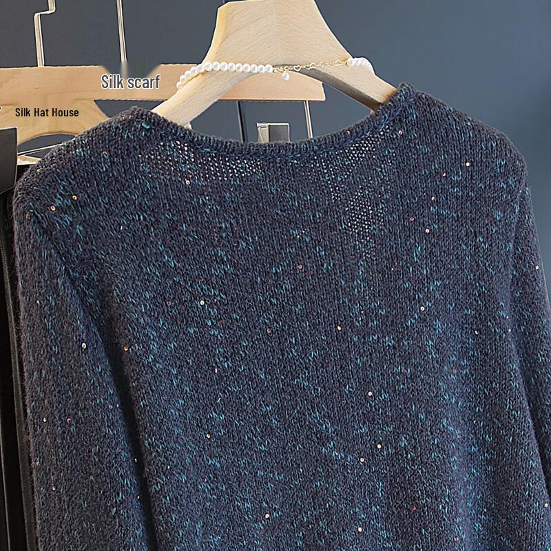 Women's Loose Fit Round Neck Long Sleeve Sweater