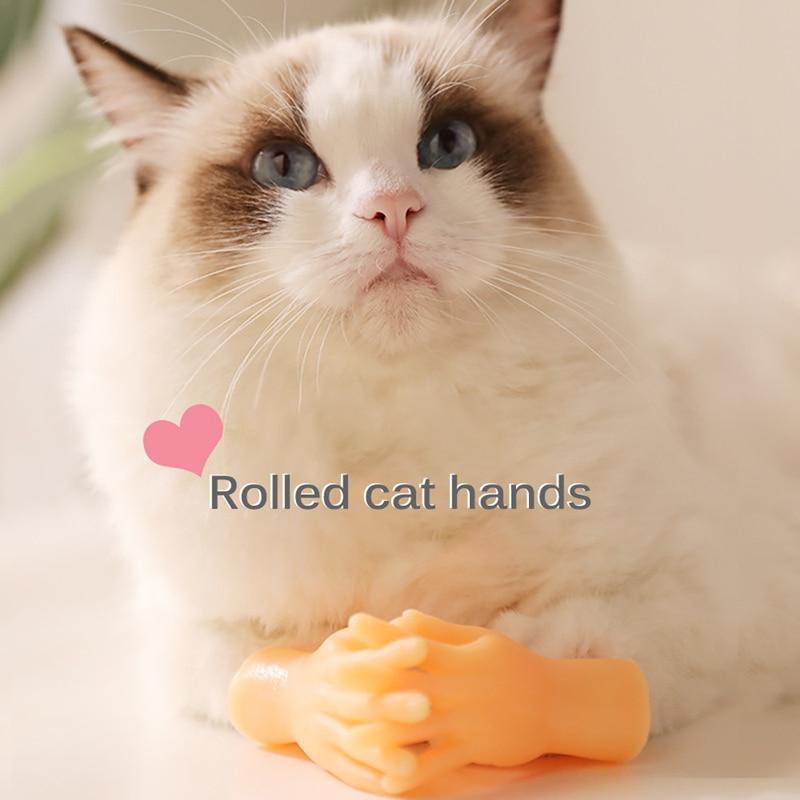 1 пара игрушек для кошек, массажные перчатки, набор для маленьких пальчиков, забавные пальчиковые игрушки для кошек, товары для животных