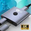 8K Bi-Directional HDMI 2.1 Switch Splitter 2 In 1 Out Ultra HD 4K@120Hz 8K@60Hz 48Gbps Aluminum HDMI Hub for PS5 Xbox