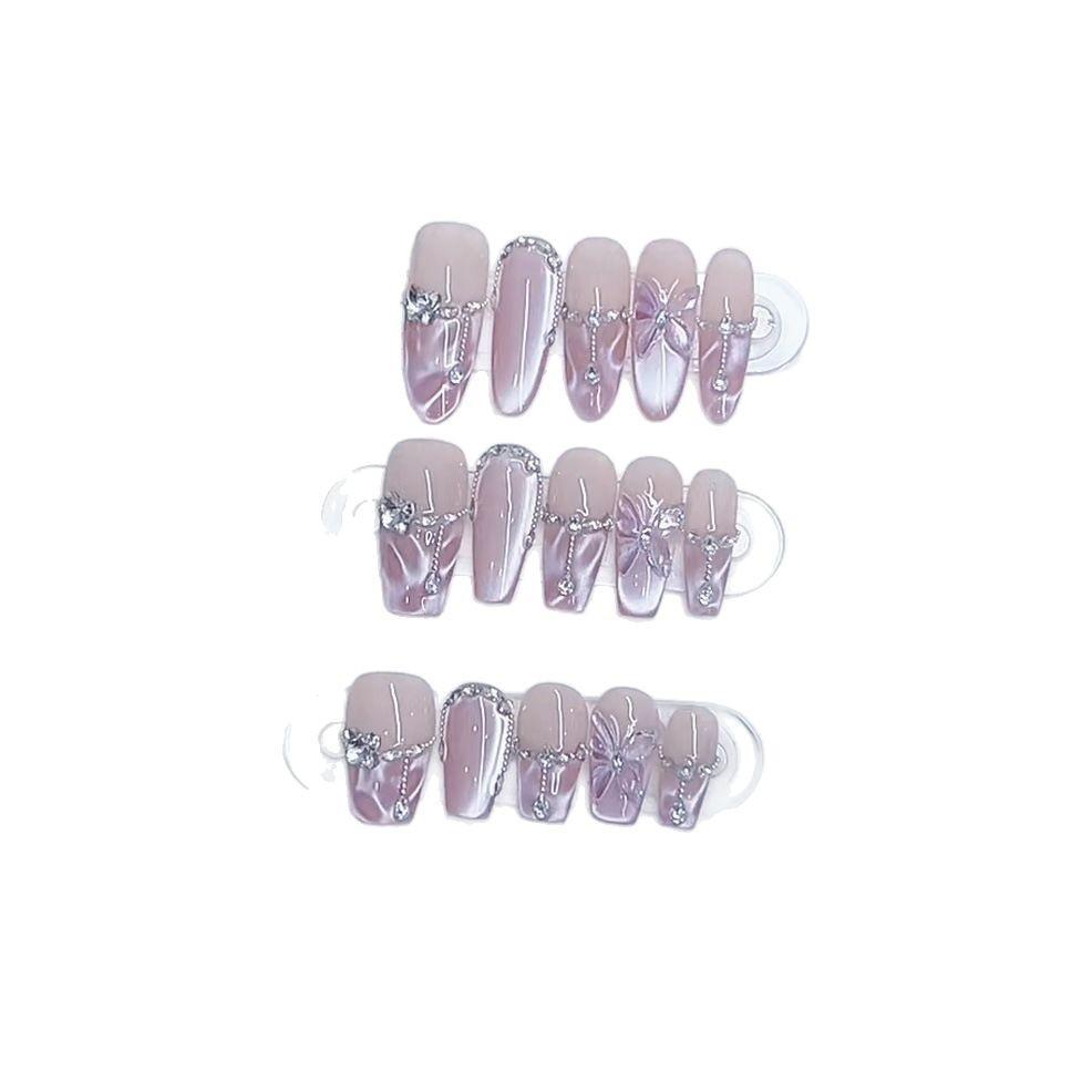 Ручной работы Аметистовые Блестящие Трехмерные Рельефные Наклейки для Маникюра с Бабочками Чистый Темперамент