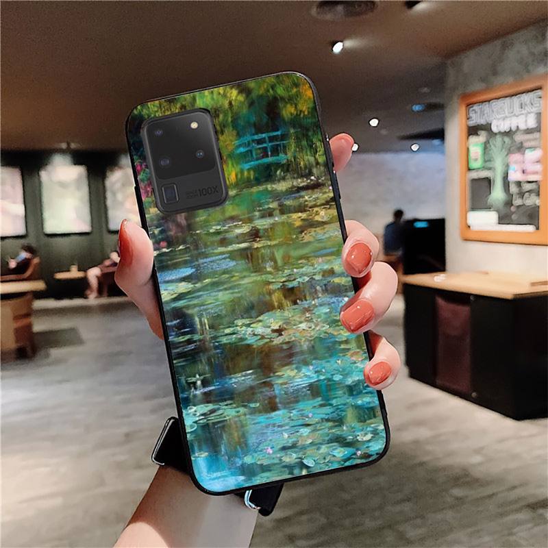 Чехол для телефона Monet Garden Lotus Bridge для Samsung S20 lite S21 S10 S9 plus для Redmi Note8 9pro для Huawei Y6