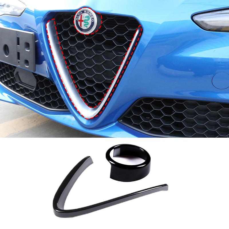 LUBTW1 Для Alfa Romeo Giulia 2017 2018 2019-2025 Автомобильные Передний Бампер Воздухозаборники Декоративная Накладка Рамка V Наклейка Логотип Чехол Аксессуары