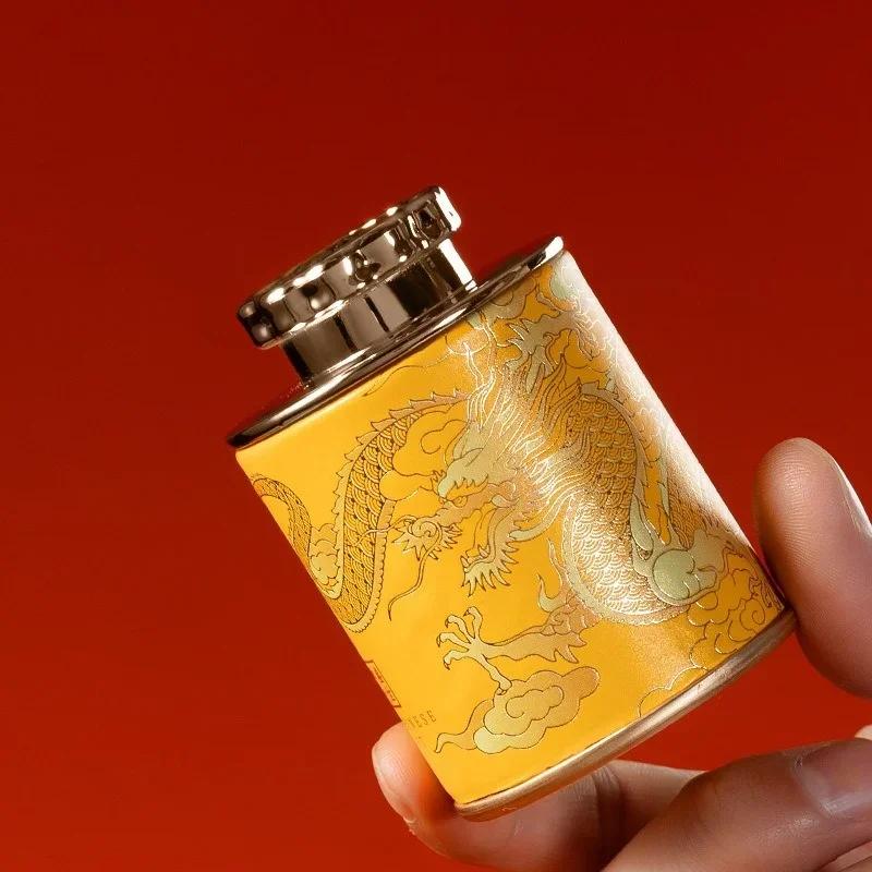 Chinese Dragon Empty Tea Can Household Mini Green Black Tea Sealed Can Portable Tea Packaging Box Paper Storage Jars As Souvenir