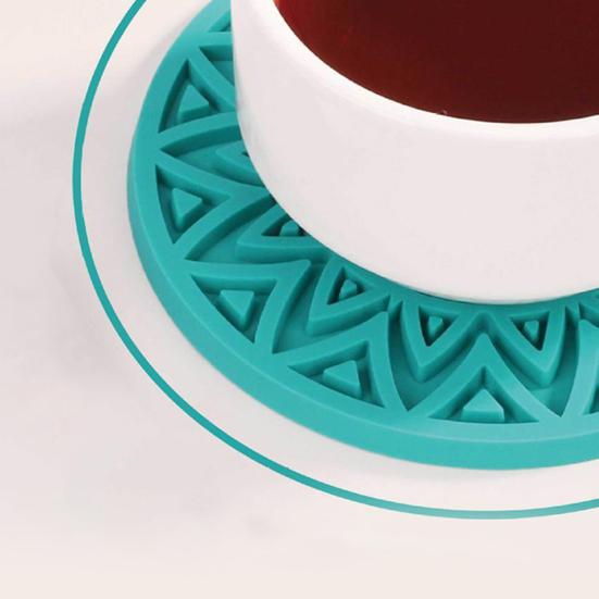 Набор из 6 силиконовых подставок для напитков, утолщенный нескользящий коврик под чашку с держателем, термостойкий поднос для кофе для горячих холодных напитков