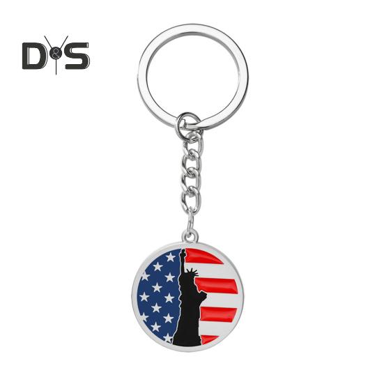 1/4 шт. Сохраните Америку великой снова, брелок в форме креста Богини с узором флага США, металлический брелок для политических энтузиастов