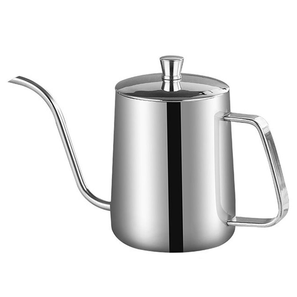 Black Silver Coffee Pot Long Narrow Spout Drip Kettle Coffee Drip Brewing Kettle Cafe Use