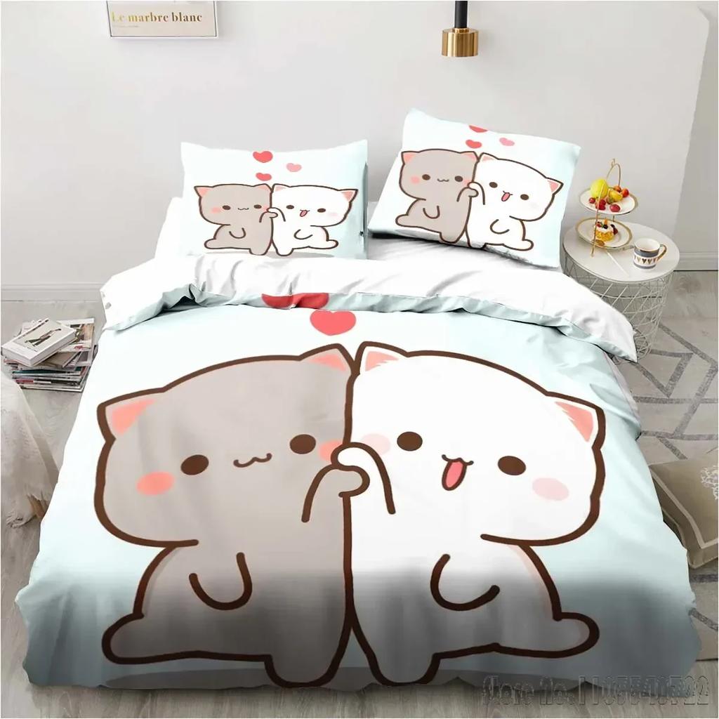 3d Printing Cartoon Bubu Dudu Bedding Set Three-piece Set Anime Adult Kid Bedroom Duvet Cover Sets Home Textiles Birthday Gifts