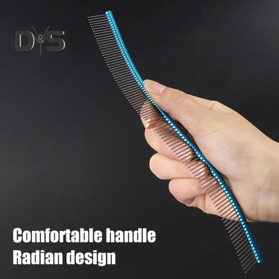 Расческа для вычесывания шерсти домашних животных, изогнутая расческа из нержавеющей стали для ухода за собаками, щетка для удаления шерсти домашних животных для длинношерстных собак и кошек