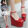 2024 Новые сексуальные туфли на высоком каблуке с рыбьим ртом, женские модные туфли на толстой подошве, босоножки на танкетке для вечеринок и клуба, на платформе, на высоком каблуке
