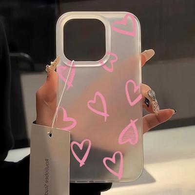 Чехол для телефона Love Heart для iPhone 13, чехол для iPhone 11, 15, 16, 12, 14 Pro Max Mini, противоударный, полупрозрачный, прозрачный, мягкий, Funda
